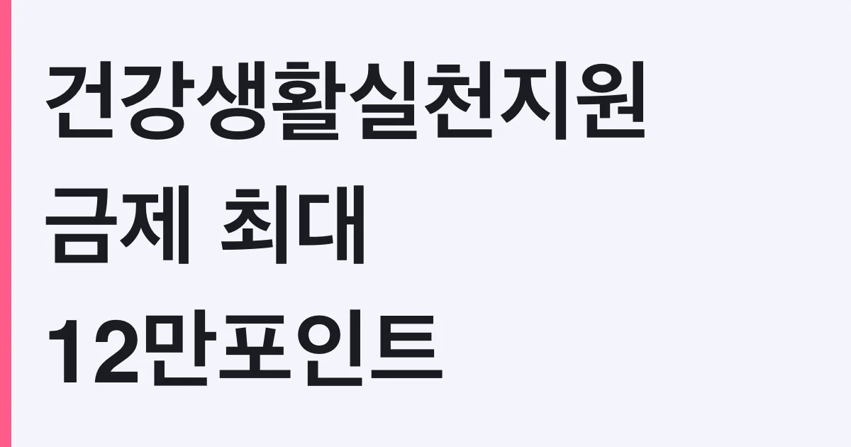 건강생활실천지원금제 최대 12만포인트 신청방법