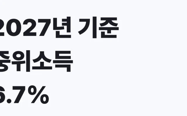2027년 기준 중위소득 6.7% 인상 생계급여 신청방법