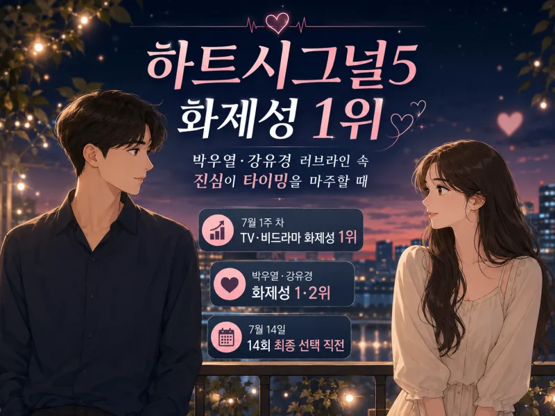 하트시그널5 최종회 D-5, 박우열 강유경 커플 기류와 7주 연속 화제성 1위 총정리