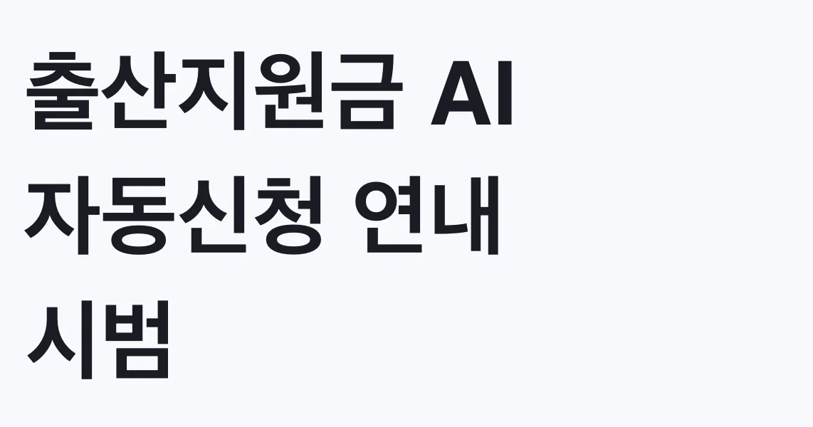 출산지원금 AI 자동신청 연내 시범 나도 대상인지 조건