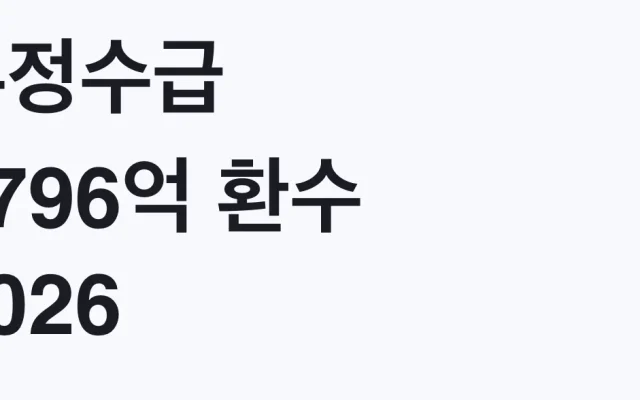 부정수급 1796억 환수 2026 자진신고 감면 조건