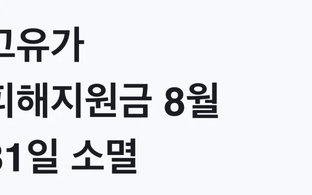고유가 피해지원금 8월 31일 소멸, 나도 대상인지 확인
