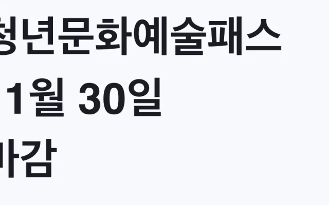청년문화예술패스 11월 30일 마감, 비수도권 20만원 대상 확인