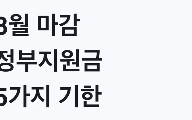 8월 마감 정부지원금 5가지 기한 8월31일~9월15일 대상 확인