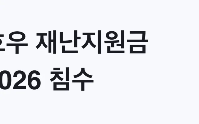 호우 재난지원금 2026 침수 300만원 신청방법
