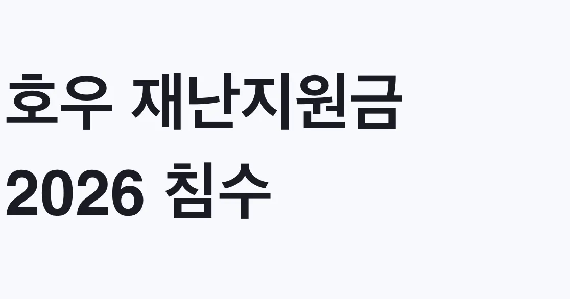 호우 재난지원금 2026 침수 300만원 신청방법