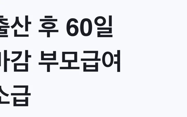 출산 후 60일 마감 부모급여 소급 대상 확인