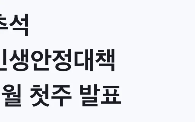 추석 민생안정대책 9월 첫주 발표, 지원 대상 확인