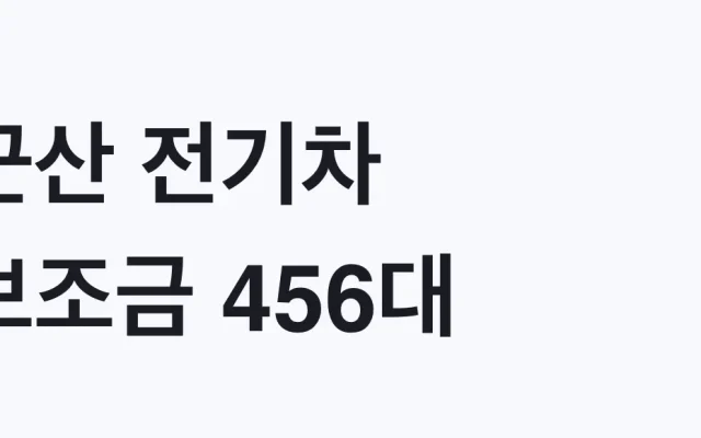 군산 전기차 보조금 456대, 나도 대상 조건