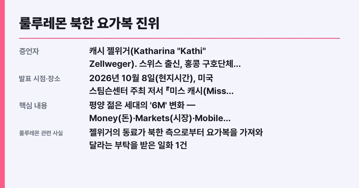 룰루레몬 북한 요가복 진위, 확인 방법과 조건