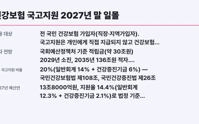 건강보험 국고지원 2027년 말 일몰, 대상 확인